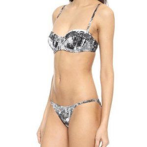 Proenza Schouler black white animal print bikini swim suit